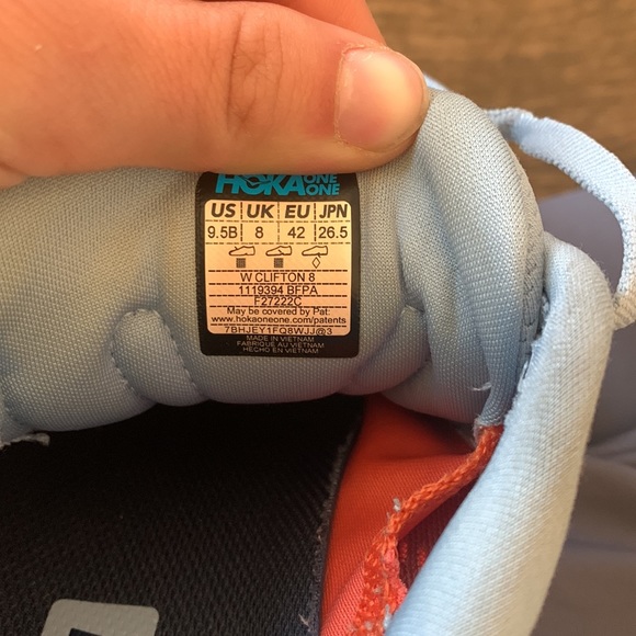 Hoka Clifton 8 Sneakers Woman's Size 9.5 B Running Shoes Trainers Light Blue - Picture 6 of 12